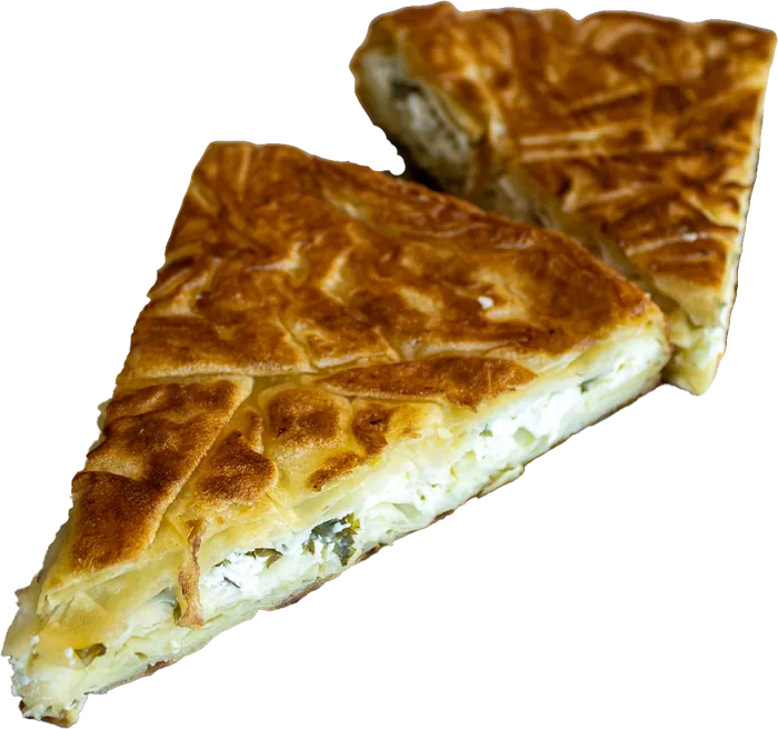 Slices of cheese filled borek
