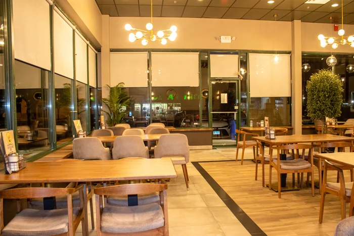Dining room seating and front windows